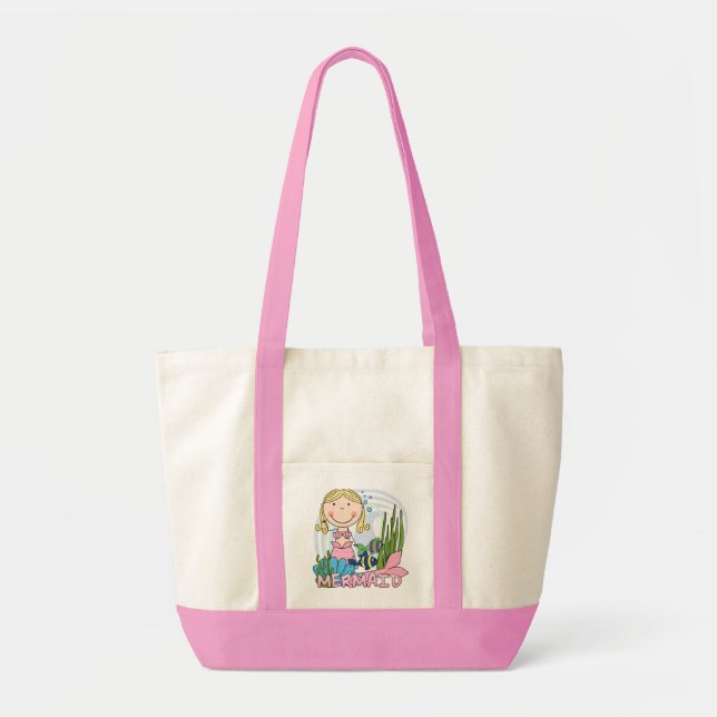 Bolsa Tote Sereia - camiseta e presentes louros (Frente)