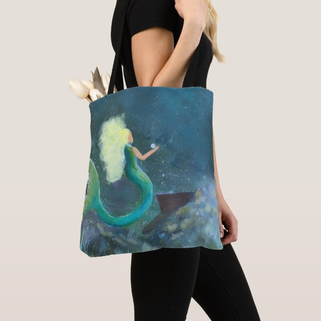Bolsa Tote Sereia com sua pérola (Close Up)