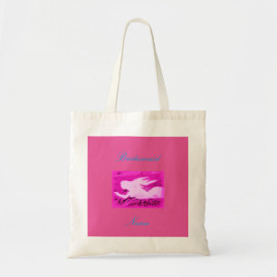 Bolsa Tote Sereia cor-de-rosa da dama de honra