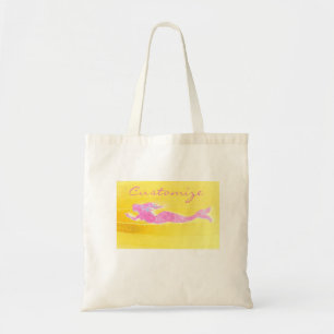Bolsa Tote sereia cor-de-rosa da natação