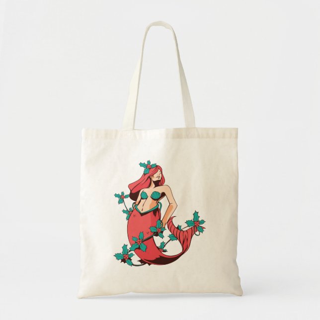 Bolsa Tote Sereia de Natal (Frente)