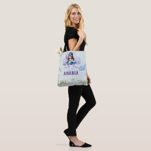 Bolsa Tote Sereia Mágica Crianças Fofas Aquarela