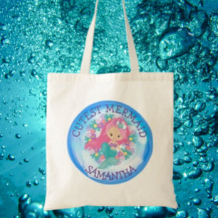 Bolsa Tote Sereia mais suja debaixo do mar com flores