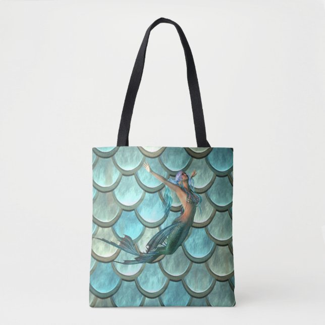 Bolsa Tote Sereia Na Escama Da Cauda De Sereia (Frente)