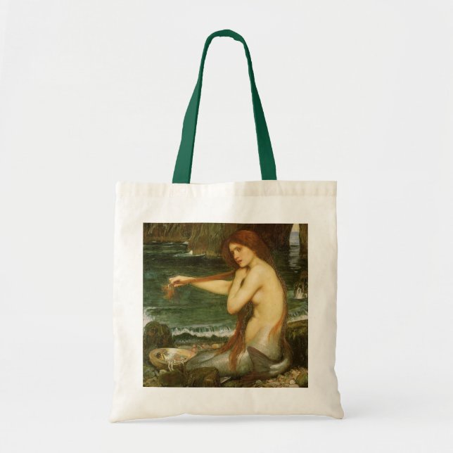 Bolsa Tote Sereia por John William Waterhouse (Frente)