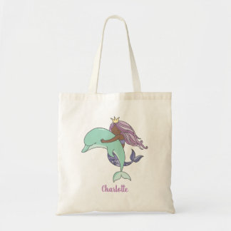 Bolsa Tote Sereia Roxa da Pele Escura com Golfinho