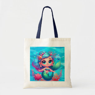 Bolsa Tote Sereia submarina, branca