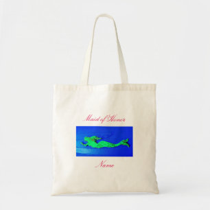 Bolsa Tote Sereia verde da madrinha de casamento