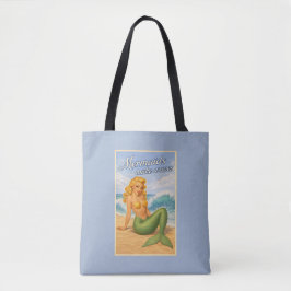 Bolsa Tote Sereias Fazem Ondas Arte Retro de Pin-Up Costeira 