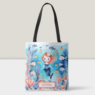 Bolsa Tote Sereiazinha Personalizada Debaixo do Mar