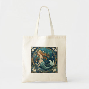 Bolsa Tote Sereid Art Nouveau Art Deco Estilo Azul