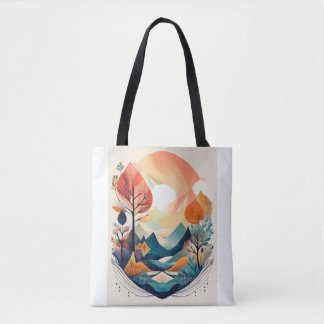 Bolsa Tote Serene Autumn Scense: Impressão da Natureza Artíst