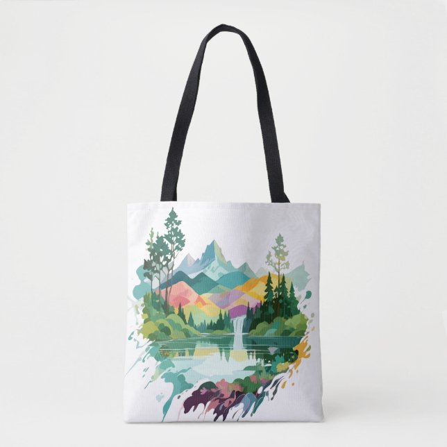 Bolsa Tote Serene Landscape Calm Tranquil Nature Mounts (Frente)