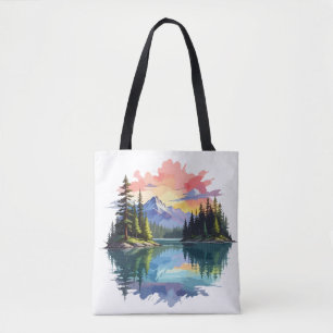 Bolsa Tote Serene Paisagem Calma Natureza Tranquila Fora da A