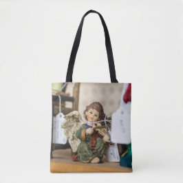 Bolsa Tote Serene Reading Angel Figurine