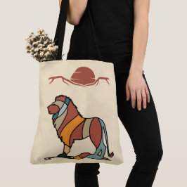 Bolsa Tote Serene Savanna Kind Lion Abstract Modern Earthy 