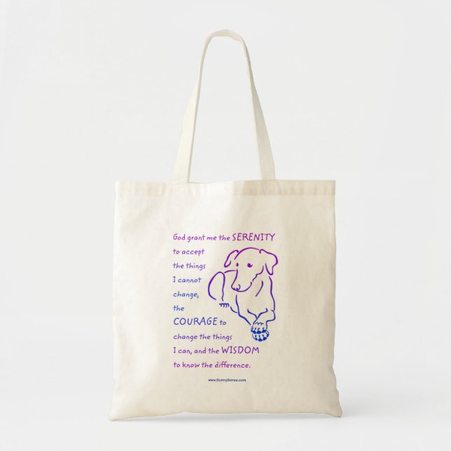 Bolsa Tote Serenity Prayer com bolsas de Cães (Frente)