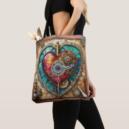 Bolsa Tote Série "Steampunk" do Coração de Girassol
