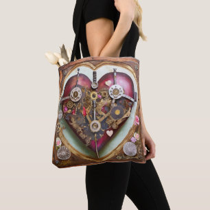Bolsa Tote Série Steampunk do Coração Vermelho Buff