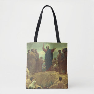 Bolsa Tote Sermão da Montanha de Jesus Cristo, Religião Vinta