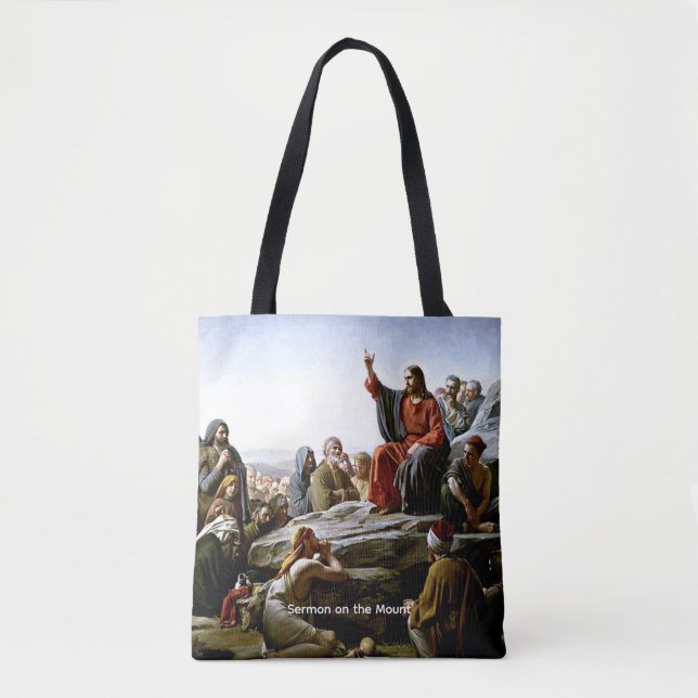 Bolsa Tote Sermão no Monte de Carl Bloch (Frente)