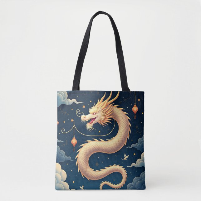 Bolsa Tote Serpente Celestial do Céu – Dragão Oriental (Frente)