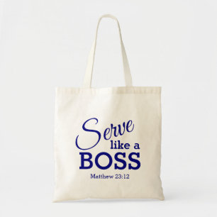 Bolsa Tote Serve humilde como um personagem cristão chefe