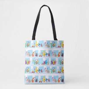 Bolsa Tote Sesame Pals Caminhando Ao Longo Do Padrão Da Rua S