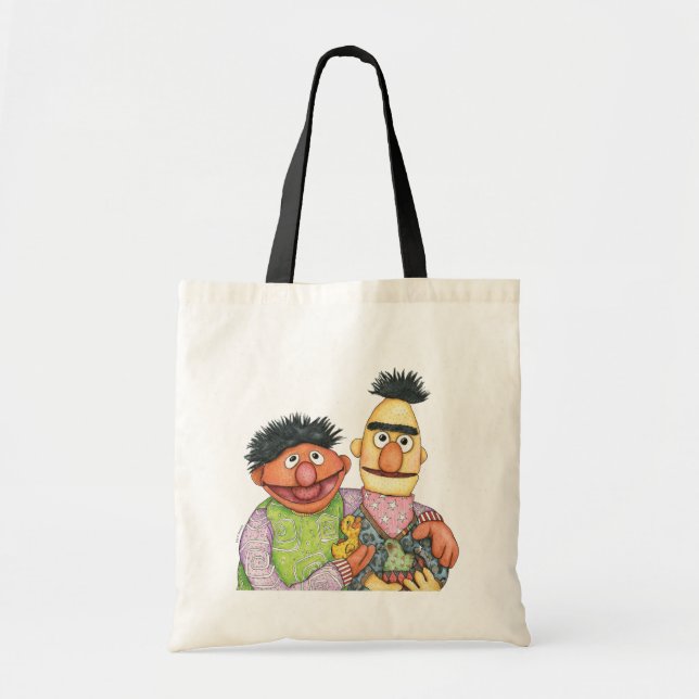 Bolsa Tote Sesame Street Bert e Ernie Watercolor (Frente)