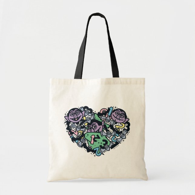 Bolsa Tote Sésamo Sésamo | Conde von Count Doodle Heart (Frente)