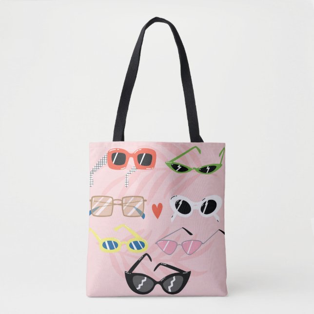 Bolsa Tote Set of trendy sunglasses in fun cartoon style (Frente)