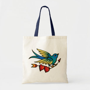 Bolsa Tote Seta e Corações de Aves
