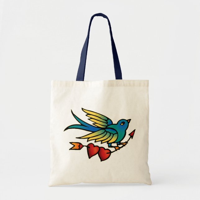 Bolsa Tote Seta e Corações de Aves (Frente)