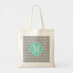 Bolsa Tote Setas femininos do carvão vegetal & do Aqua feita