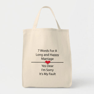 Bolsa Tote Sete palavras para um longo e feliz Casamento