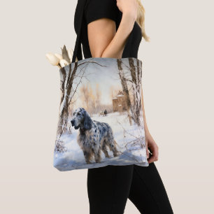 Bolsa Tote Setter Inglês Deixe Nevar Natal