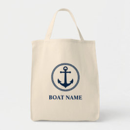 Bolsa Tote Seu Barco Nome Sea Anchor Eco Friendly Grocery