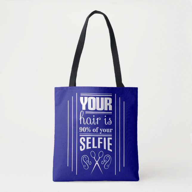 Bolsa Tote Seu cabelo é 90% de seu Selfie (Frente)