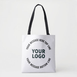 Bolsa Tote Seu Design de logotipo ou imagem Texto editável