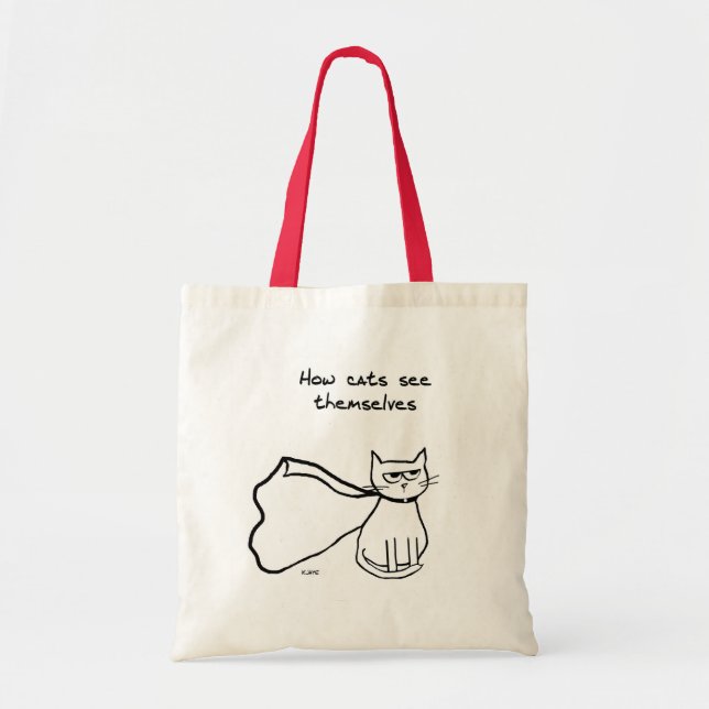Bolsa Tote Seu gato o super-herói - presente engraçado do (Frente)