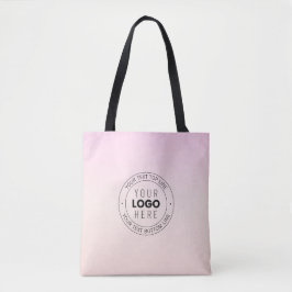 Bolsa Tote Seu logotipo carregado | Texto circular editável