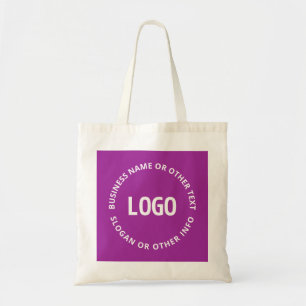 Bolsa Tote Seu logotipo e texto personalizável Violeta Roxo