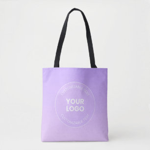 Bolsa Tote Seu Logotipo Gradiente Sutil Ombre Lavanda