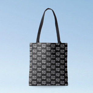 Bolsa Tote Seu Logotipo   Padrão de Logotipo Simples Repetiti