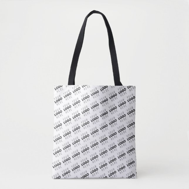 Bolsa Tote Seu logotipo padrão diagonal simples repetitivo (Frente)