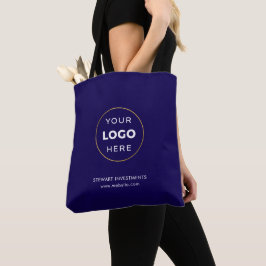 Bolsa Tote Seu Logotipo Personalizado Azul Marinho Empresaria