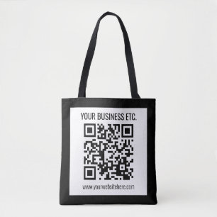 Bolsa Tote Seu nome comercial e código QR editável