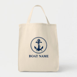 Bolsa Tote Seu Nome De Barco Rope Anchor Compras Ecológicas