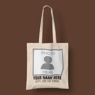 Bolsa Tote Seu nome e idade da foto aqui