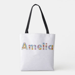 Bolsa Tote Seu nome em letras florais artísticas / Amelia